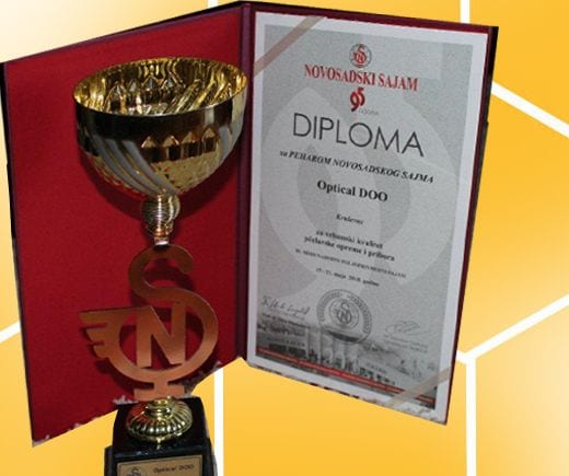 Pehar i diploma, vrhunski kvalitet pčelarske opreme i pribora, Novosadski sajam